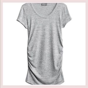 MARKET & SPRUCE GRAY MATERNITY TOP